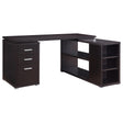 Coaster Furniture Yvette 800517 60-inch 3-Drawer L-Shape Computer Desk - Cappuccino IMAGE 1