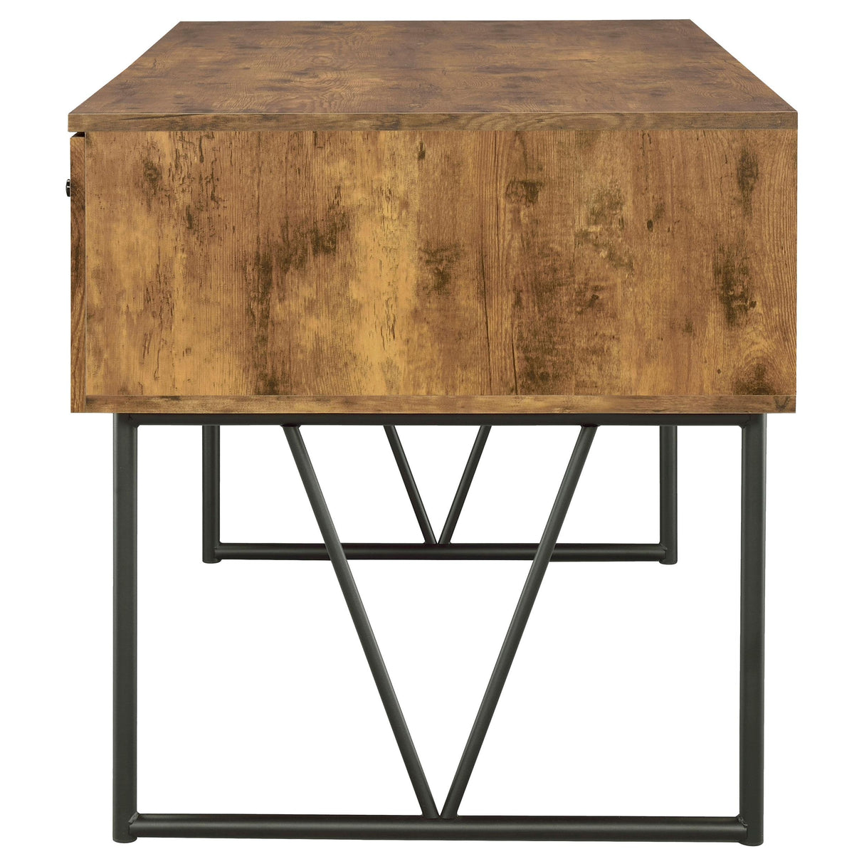  Coaster Furniture Analiese 800999 63-inch 4-Drawer Writing Desk - Rustic Nutmeg IMAGE 4