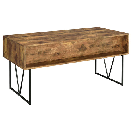 Coaster Furniture Analiese 800999 63-inch 4-Drawer Writing Desk - Rustic Nutmeg IMAGE 5