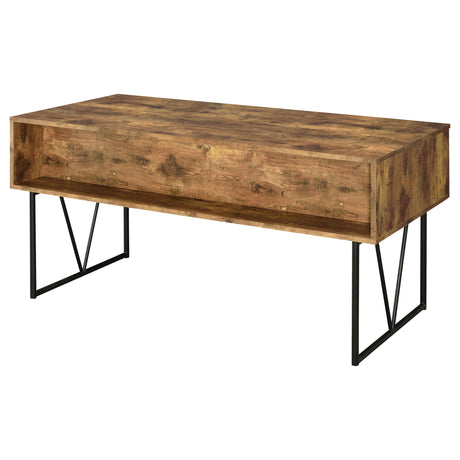  Coaster Furniture Analiese 800999 63-inch 4-Drawer Writing Desk - Rustic Nutmeg IMAGE 7