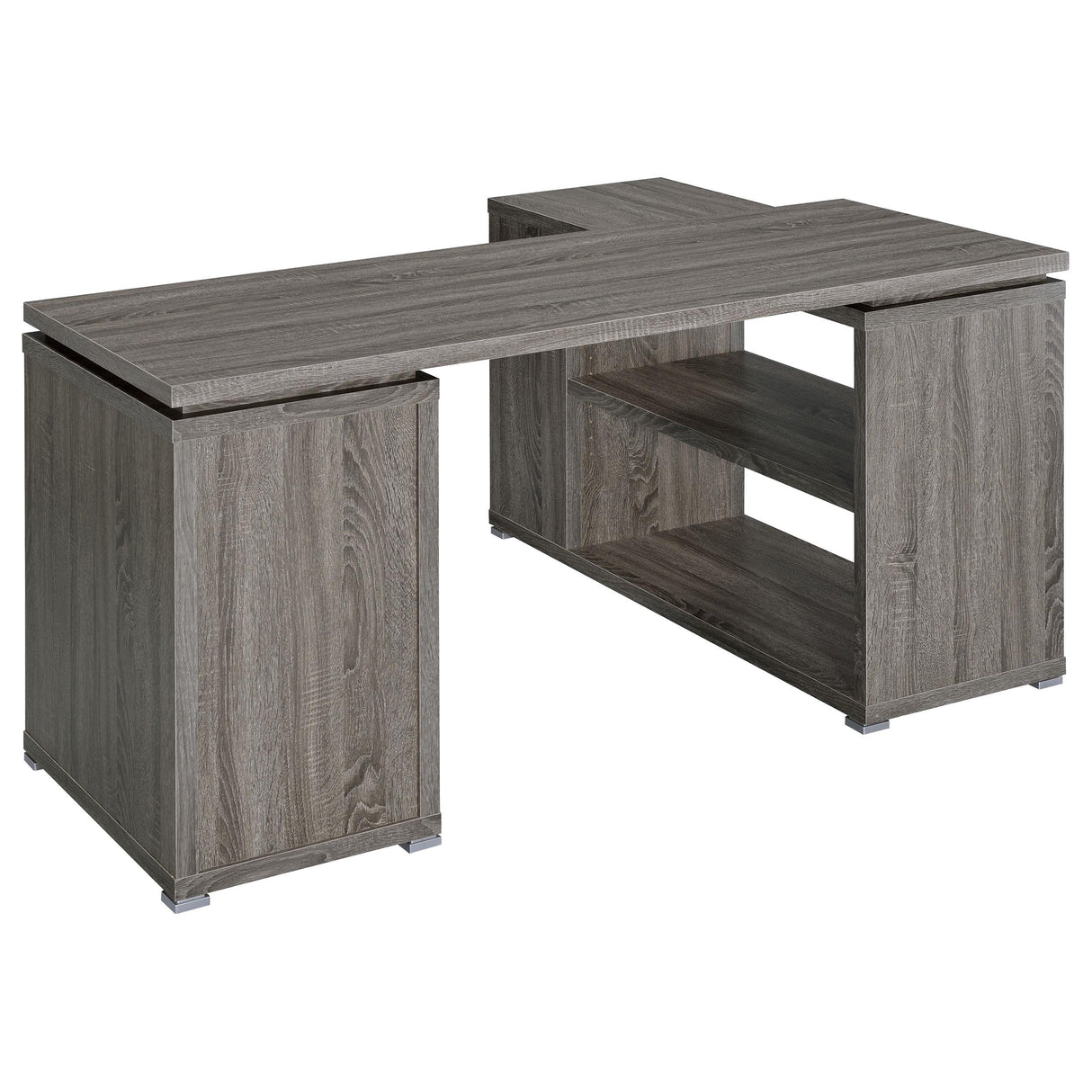  Coaster Furniture Yvette 800518 60-inch 3-Drawer L-Shape Computer Desk - Weathered Grey IMAGE 6