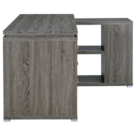 Coaster Furniture Yvette 800518 60-inch 3-Drawer L-Shape Computer Desk - Weathered Grey IMAGE 8