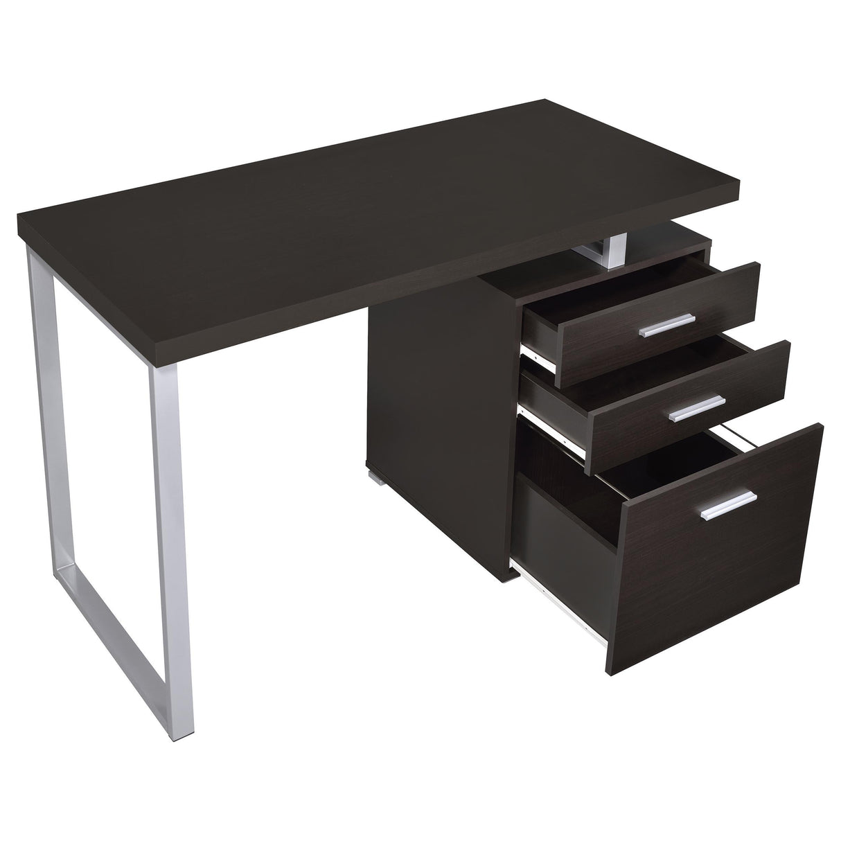  Coaster Furniture Brennan 800519 47-inch 3-Drawer Office Computer Desk - Cappuccino IMAGE 3