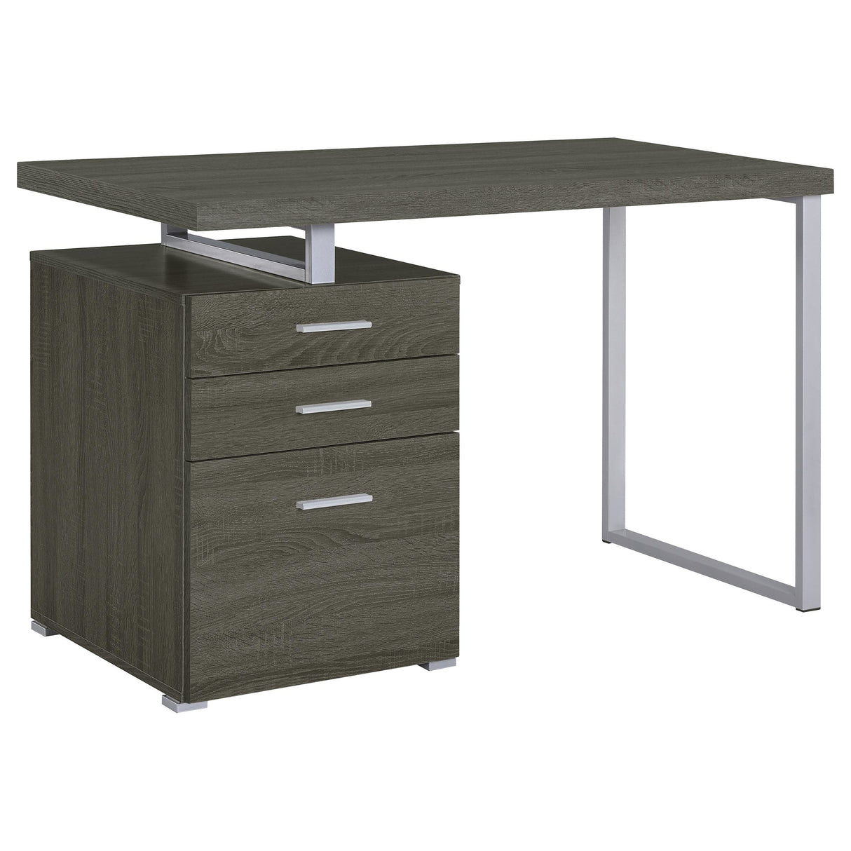  Coaster Furniture Brennan 800520 47-inch 3-Drawer Office Computer Desk - Weathered Grey IMAGE 3