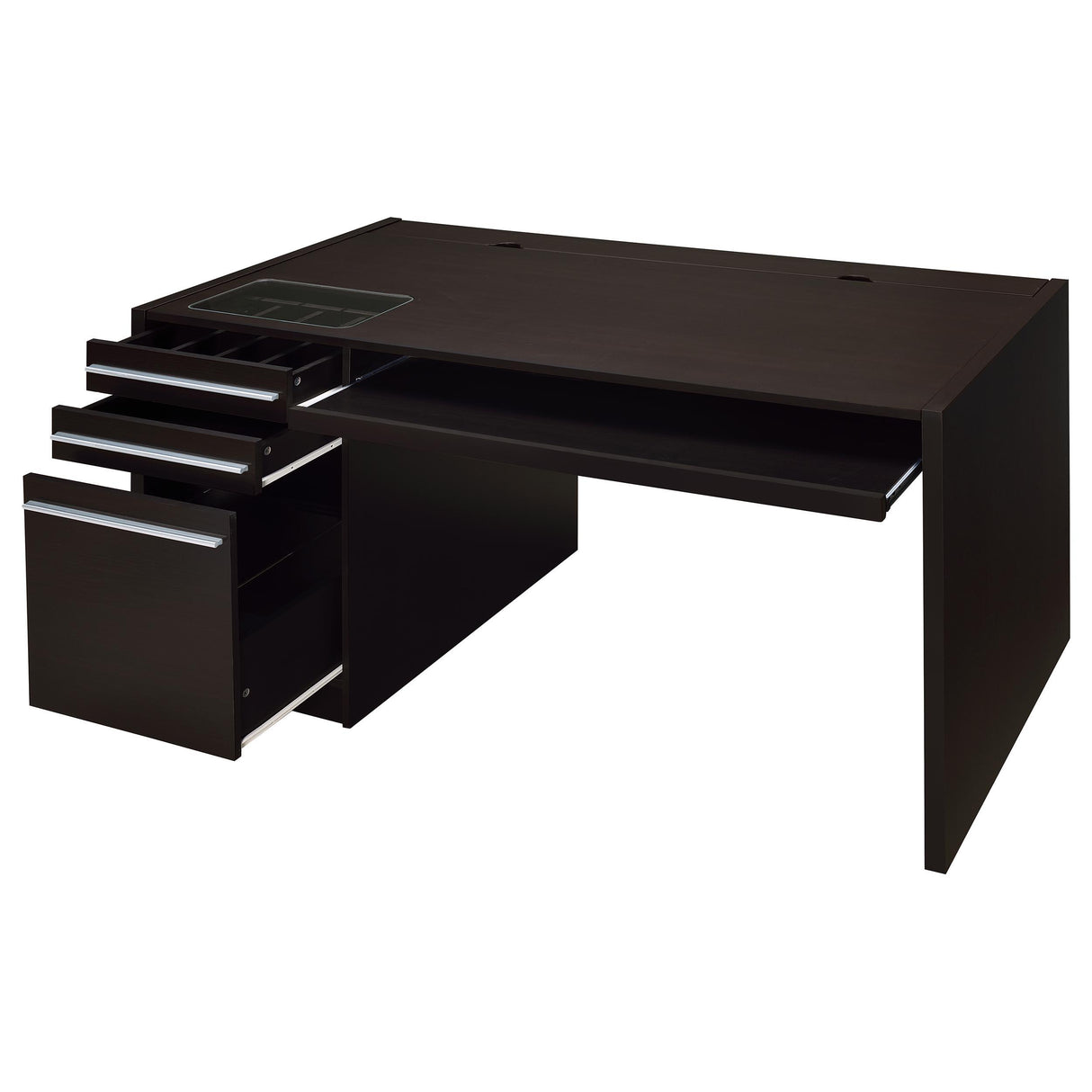  Coaster Furniture Halston 800982 60-inch 3-Drawer Office Computer Desk - Cappuccino IMAGE 2