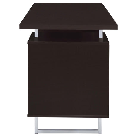  Coaster Furniture Lawtey 801521 60-inch 2-Drawer Office Computer Desk - Cappuccino IMAGE 5