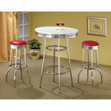  Coaster Furniture Retro 2299R Upholstered Metal Swivel Bar Stool - Red (Set of 2) IMAGE 4