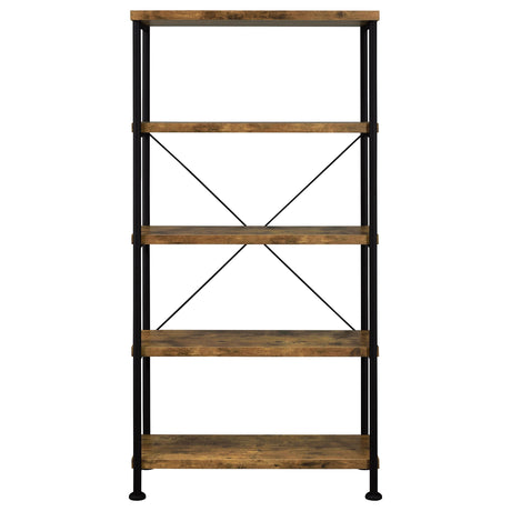  Coaster Furniture Analiese 801542 63-inch 4-shelf Bookshelf - Rustic Nutmeg IMAGE 2