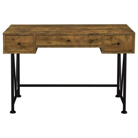  Coaster Furniture Analiese 801541 47-inch 3-Drawer Writing Desk - Rustic Nutmeg IMAGE 5