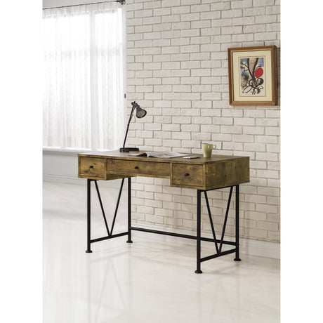  Coaster Furniture Analiese 801541 47-inch 3-Drawer Writing Desk - Rustic Nutmeg IMAGE 6