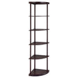  Coaster Furniture Bonwick 800279 72-inch 5-shelf Corner Bookshelf - Cappuccino IMAGE 1