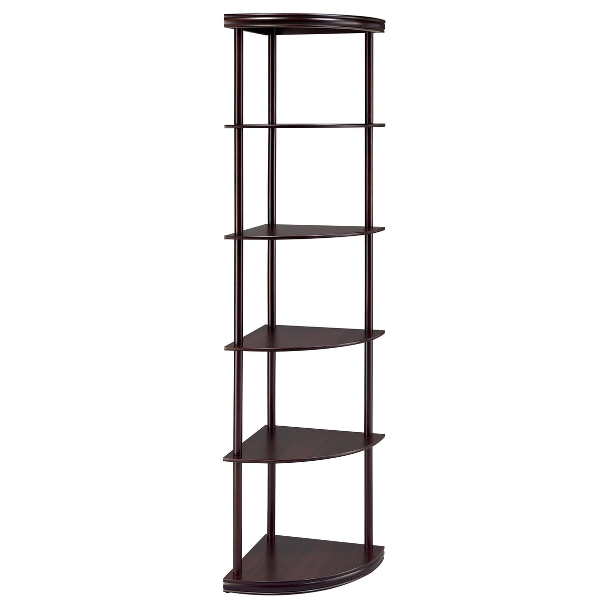  Coaster Furniture Bonwick 800279 72-inch 5-shelf Corner Bookshelf - Cappuccino IMAGE 1