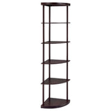  Coaster Furniture Bonwick 800279 72-inch 5-shelf Corner Bookshelf - Cappuccino IMAGE 1