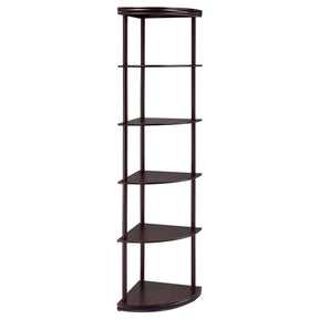  Coaster Furniture Bonwick 800279 72-inch 5-shelf Corner Bookshelf - Cappuccino IMAGE 1