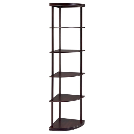  Coaster Furniture Bonwick 800279 72-inch 5-shelf Corner Bookshelf - Cappuccino IMAGE 1