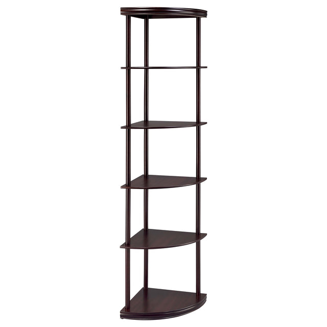  Coaster Furniture Bonwick 800279 72-inch 5-shelf Corner Bookshelf - Cappuccino IMAGE 1