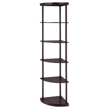  Coaster Furniture Bonwick 800279 72-inch 5-shelf Corner Bookshelf - Cappuccino IMAGE 3