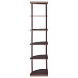  Coaster Furniture Bonwick 800279 72-inch 5-shelf Corner Bookshelf - Cappuccino IMAGE 5