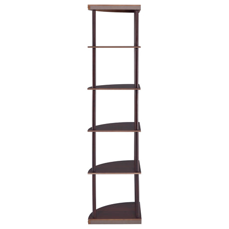  Coaster Furniture Bonwick 800279 72-inch 5-shelf Corner Bookshelf - Cappuccino IMAGE 5