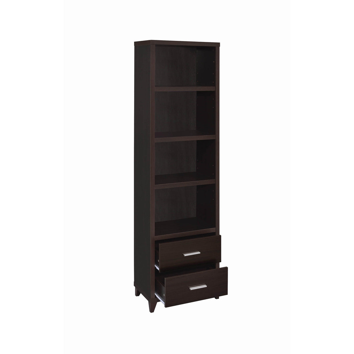  Coaster Furniture Lewes 700882 4-shelf Engineered Wood Media Tower - Cappuccino IMAGE 2