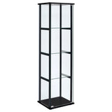  Coaster Furniture Cyclamen 950171 4-shelf Clear Glass Curio Display Cabinet - Black IMAGE 1