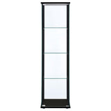  Coaster Furniture Cyclamen 950171 4-shelf Clear Glass Curio Display Cabinet - Black IMAGE 2