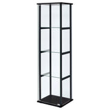  Coaster Furniture Cyclamen 950171 4-shelf Clear Glass Curio Display Cabinet - Black IMAGE 3