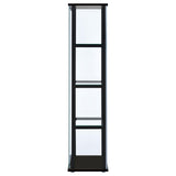  Coaster Furniture Cyclamen 950171 4-shelf Clear Glass Curio Display Cabinet - Black IMAGE 4