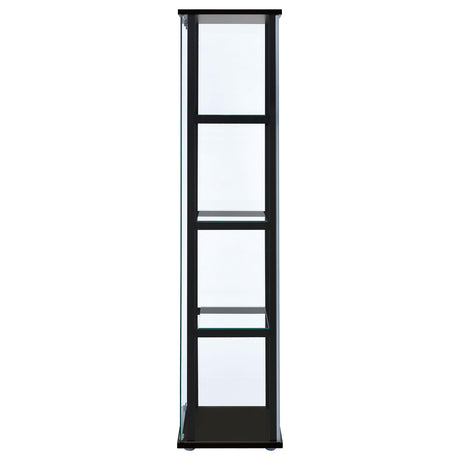  Coaster Furniture Cyclamen 950171 4-shelf Clear Glass Curio Display Cabinet - Black IMAGE 4