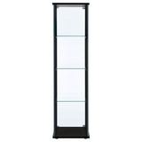  Coaster Furniture Cyclamen 950171 4-shelf Clear Glass Curio Display Cabinet - Black IMAGE 5