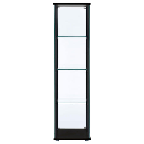  Coaster Furniture Cyclamen 950171 4-shelf Clear Glass Curio Display Cabinet - Black IMAGE 5
