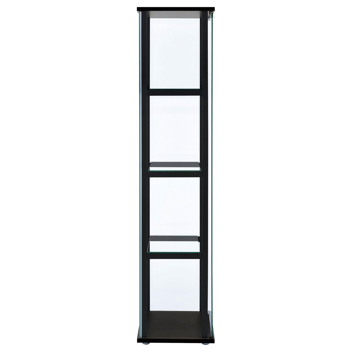  Coaster Furniture Cyclamen 950171 4-shelf Clear Glass Curio Display Cabinet - Black IMAGE 6