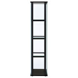  Coaster Furniture Cyclamen 950171 4-shelf Clear Glass Curio Display Cabinet - Black IMAGE 6