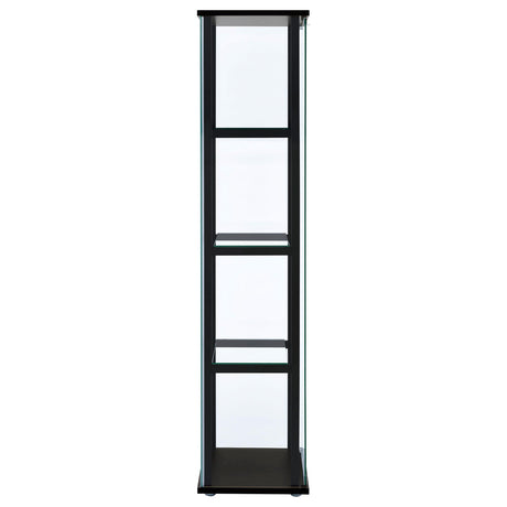  Coaster Furniture Cyclamen 950171 4-shelf Clear Glass Curio Display Cabinet - Black IMAGE 6