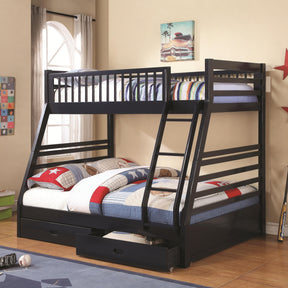  Coaster Furniture Ashton 460181 2-Drawer Wood Twin Over Full Bunk Bed - Navy Blue IMAGE 1