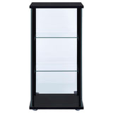  Coaster Furniture Cyclamen 950179 3-shelf Clear Glass Curio Display Cabinet - Black IMAGE 5