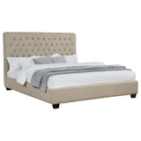  Coaster Furniture Chloe 300007KW Upholstered California King Panel Bed - Oatmeal IMAGE 2