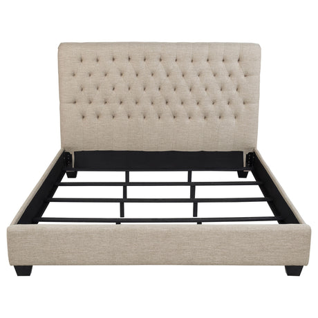  Coaster Furniture Chloe 300007KW Upholstered California King Panel Bed - Oatmeal IMAGE 3
