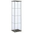  Coaster Furniture Bellatrix 950172 4-shelf Clear Glass Curio Cabinet - Cappuccino IMAGE 1