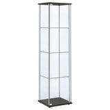  Coaster Furniture Bellatrix 950172 4-shelf Clear Glass Curio Cabinet - Cappuccino IMAGE 1