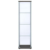  Coaster Furniture Bellatrix 950172 4-shelf Clear Glass Curio Cabinet - Cappuccino IMAGE 2