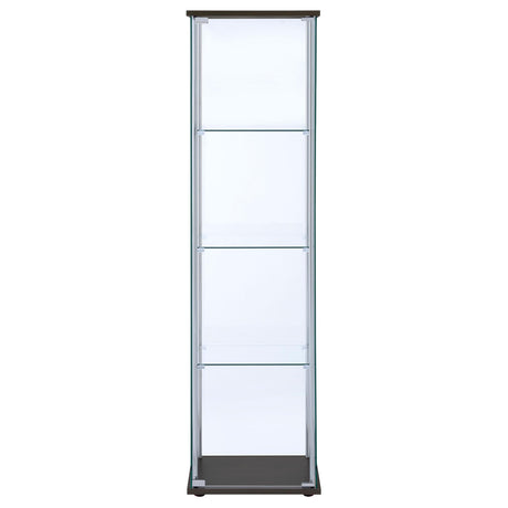  Coaster Furniture Bellatrix 950172 4-shelf Clear Glass Curio Cabinet - Cappuccino IMAGE 2