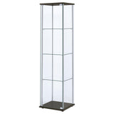  Coaster Furniture Bellatrix 950172 4-shelf Clear Glass Curio Cabinet - Cappuccino IMAGE 3