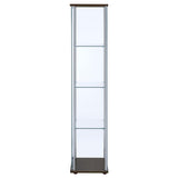  Coaster Furniture Bellatrix 950172 4-shelf Clear Glass Curio Cabinet - Cappuccino IMAGE 4