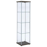  Coaster Furniture Bellatrix 950172 4-shelf Clear Glass Curio Cabinet - Cappuccino IMAGE 5