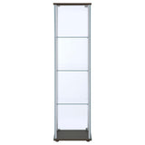  Coaster Furniture Bellatrix 950172 4-shelf Clear Glass Curio Cabinet - Cappuccino IMAGE 6