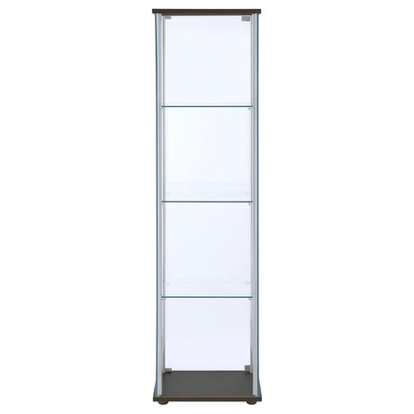  Coaster Furniture Bellatrix 950172 4-shelf Clear Glass Curio Cabinet - Cappuccino IMAGE 6