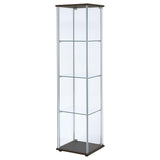  Coaster Furniture Bellatrix 950172 4-shelf Clear Glass Curio Cabinet - Cappuccino IMAGE 7