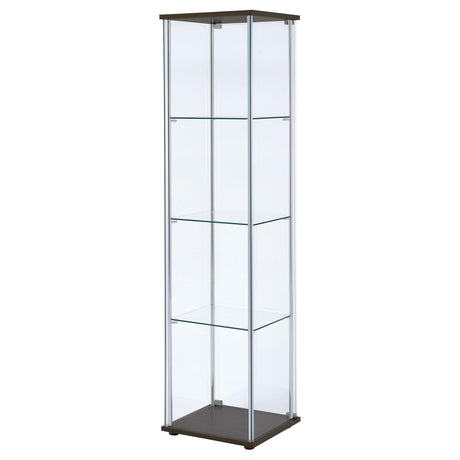  Coaster Furniture Bellatrix 950172 4-shelf Clear Glass Curio Cabinet - Cappuccino IMAGE 7