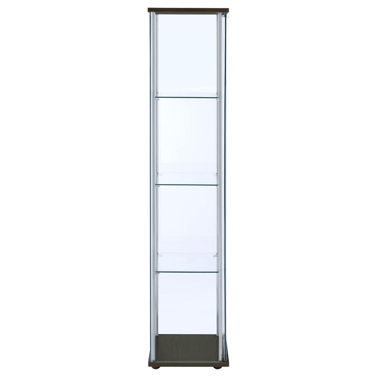  Coaster Furniture Bellatrix 950172 4-shelf Clear Glass Curio Cabinet - Cappuccino IMAGE 8